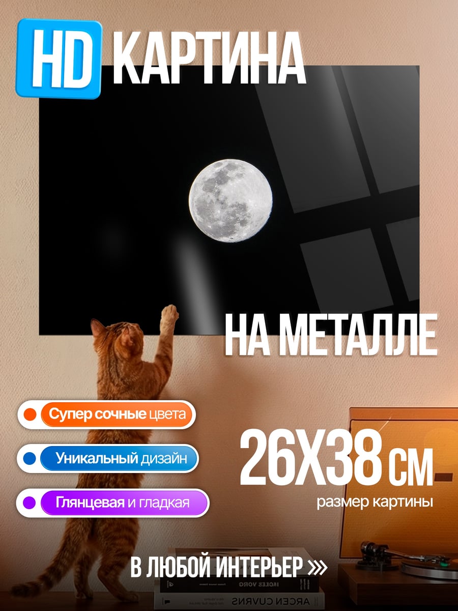 Картина на металле Полная луна