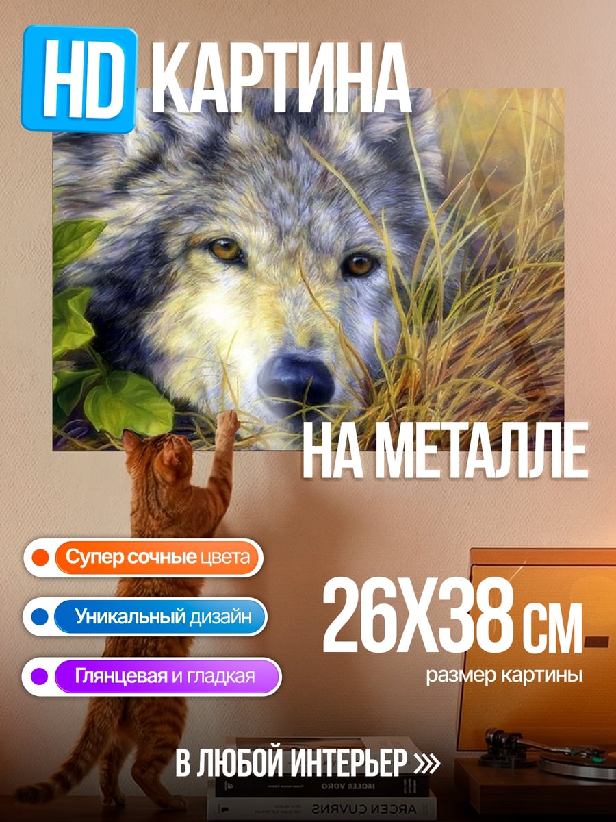 Картина на металле Глаза волка