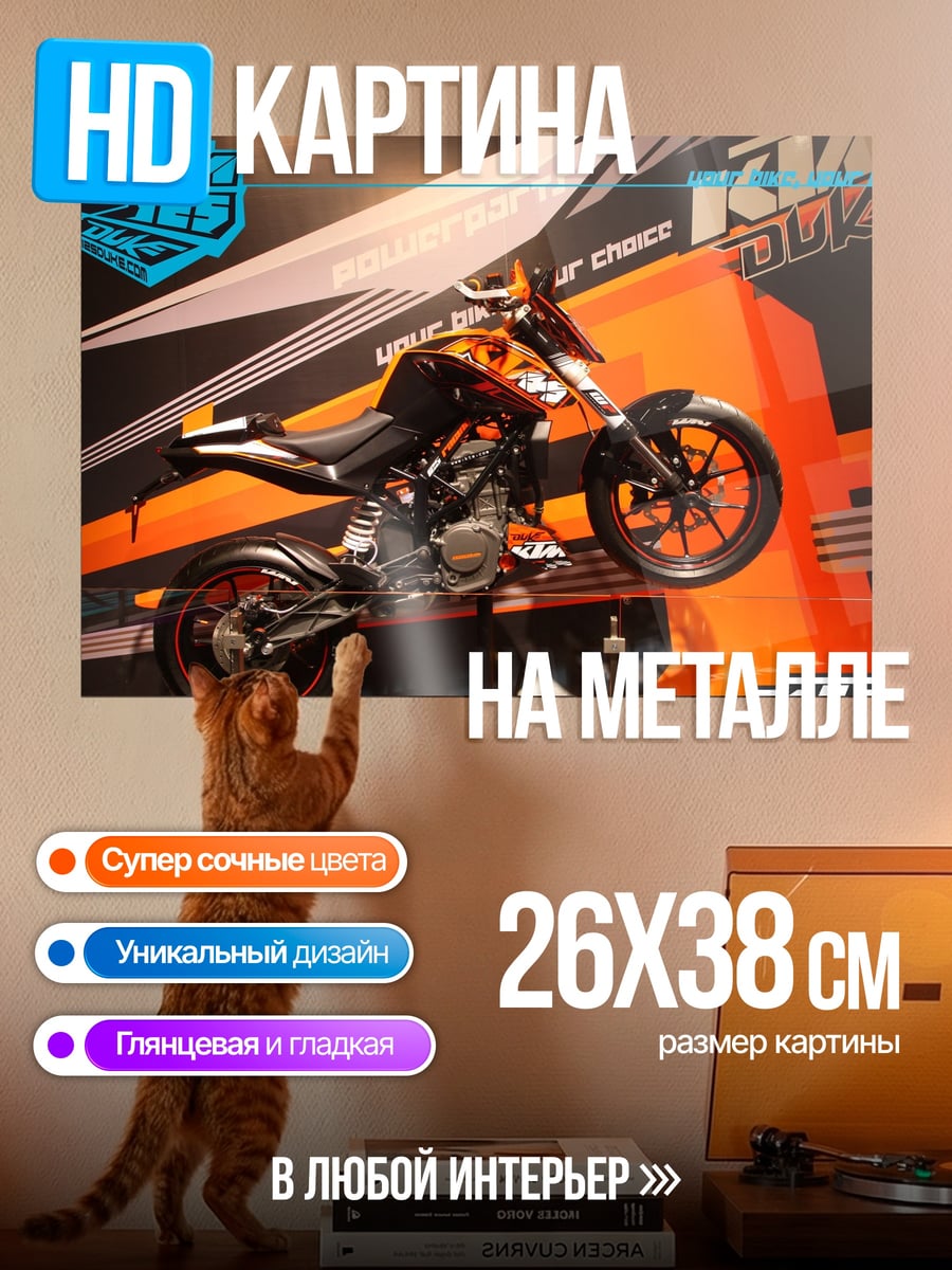Картина на металле Мотоцикл KTM Duke