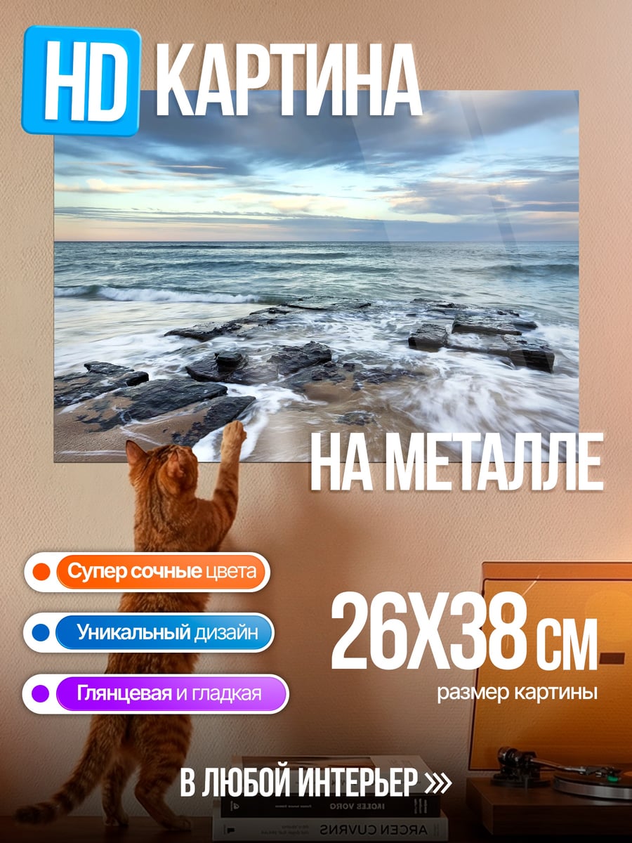 Картина на металле Побережье океана