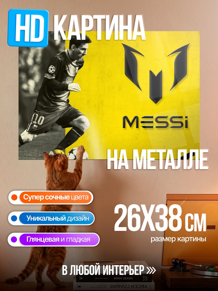 Картина на металле Лео Месси