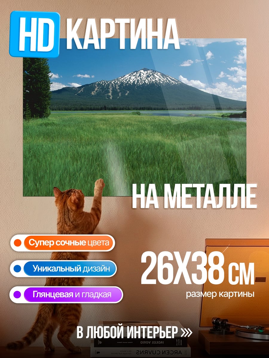Картина на металле Горный пейзаж