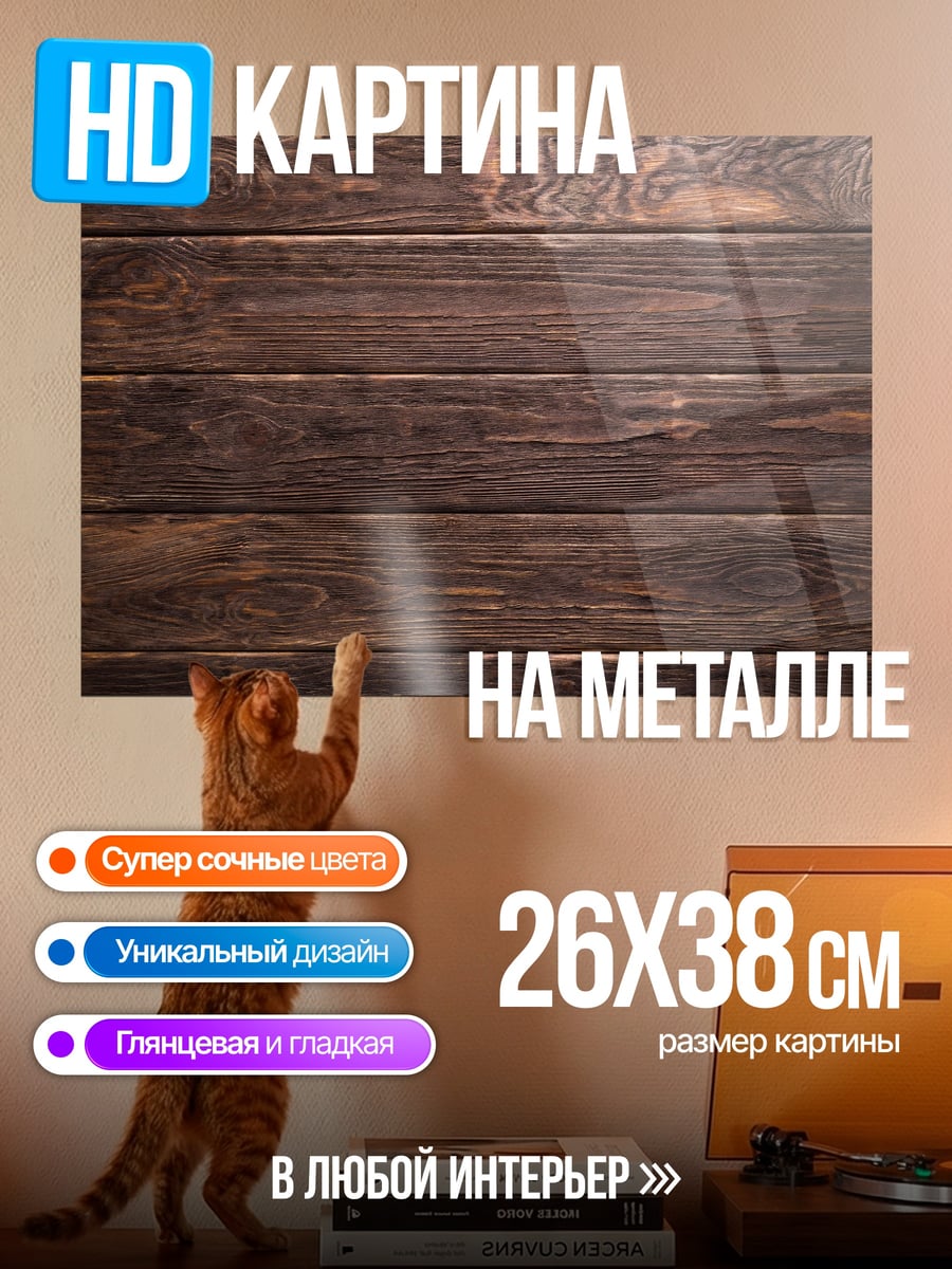 Картина на металле Деревянные Доски