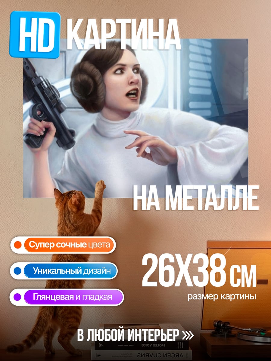 Картина на металле Принцесса Лея Органа