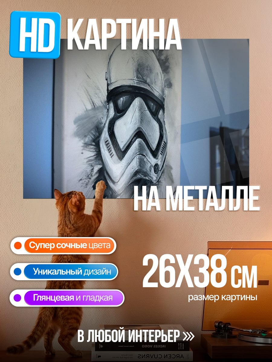 Картина на металле Шлем штурмовика