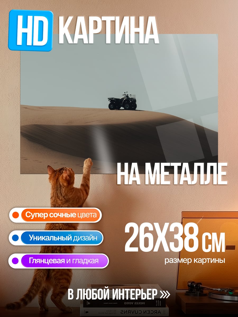 Картина на металле Квадроцикл в пустыне