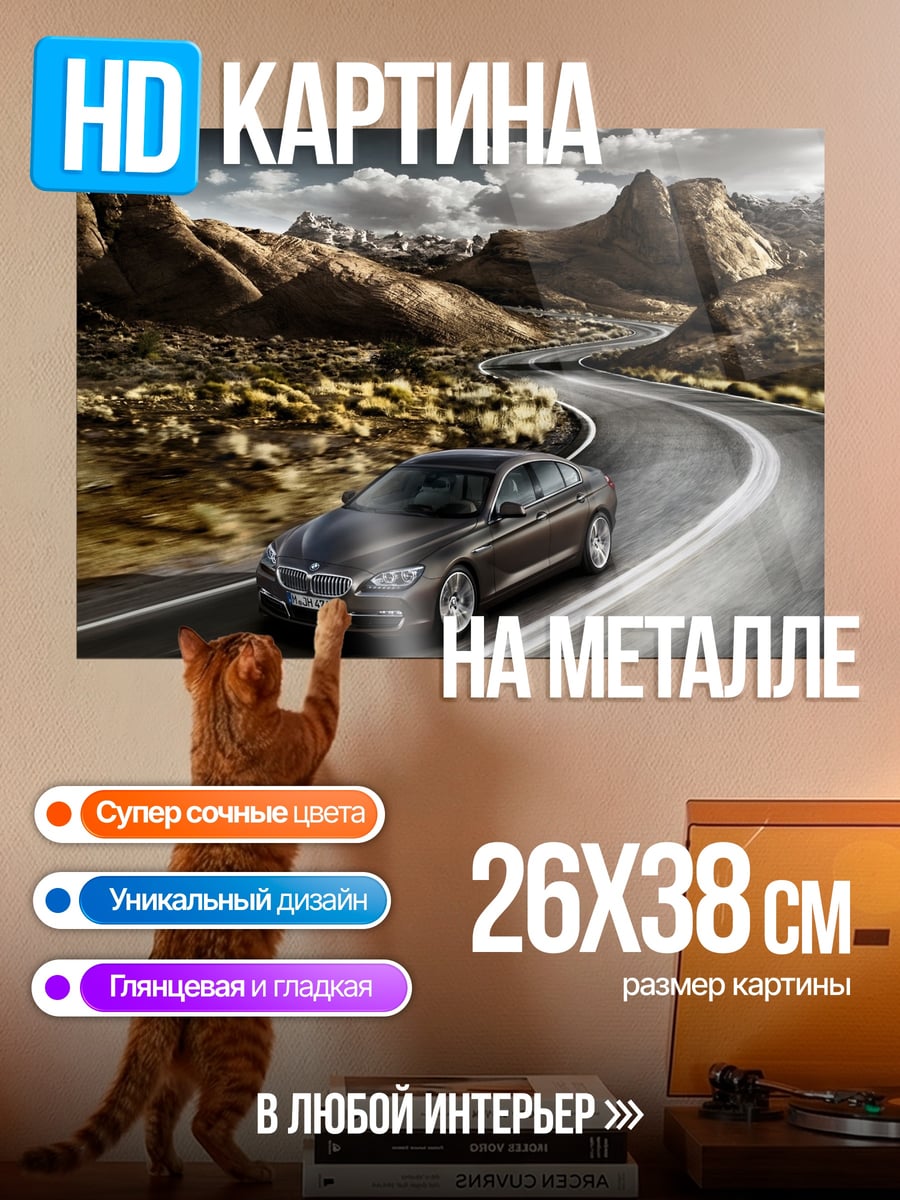 Картина на металле дорога в пустыне