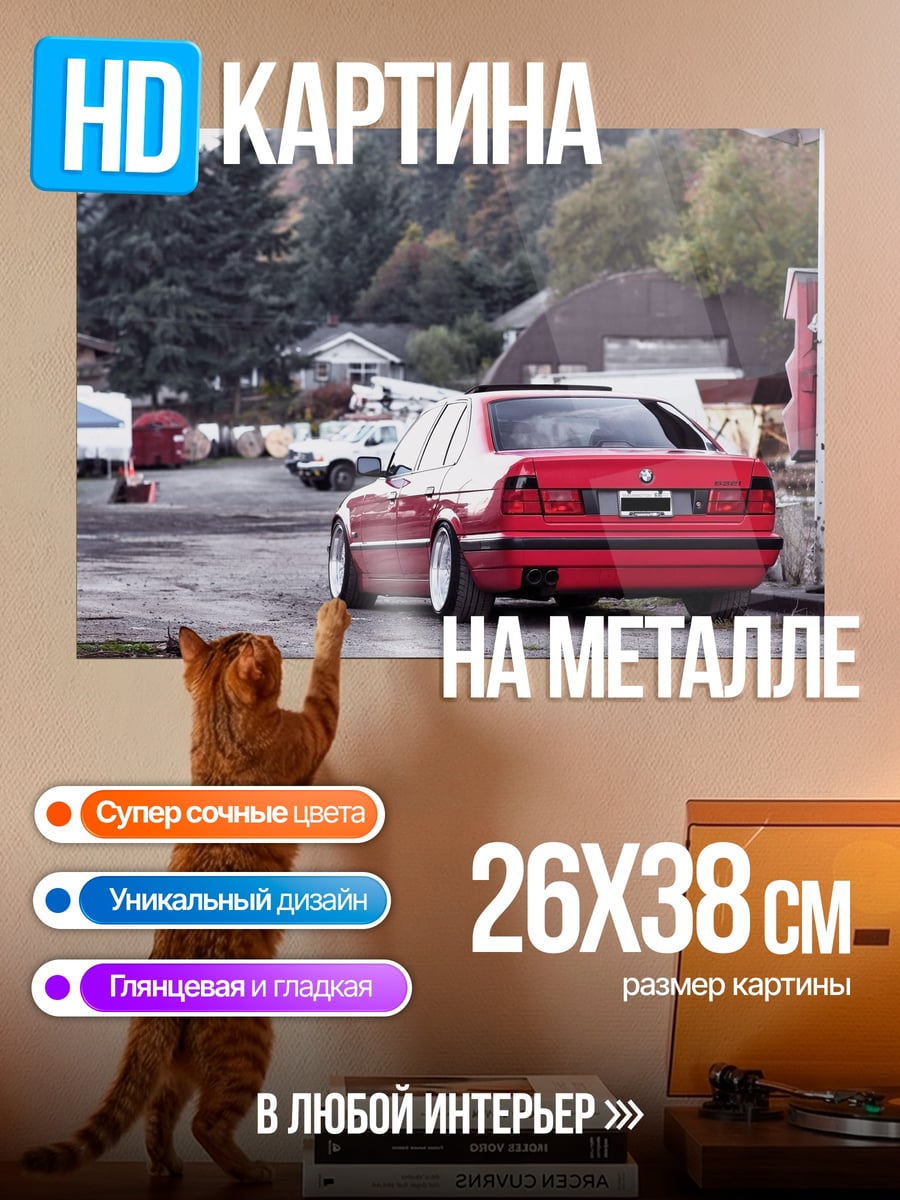 Картина на металле Красная БМВ М5