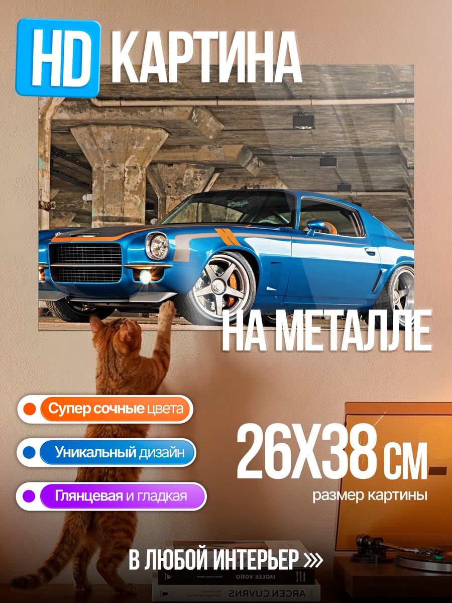 Картина на металле ретро маслкар