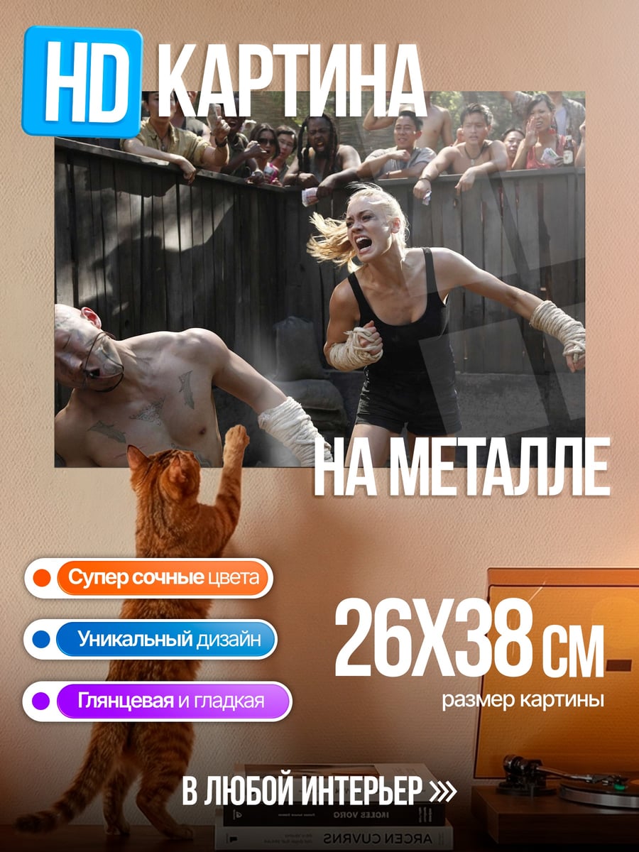 Картина на металле Женский бой арена