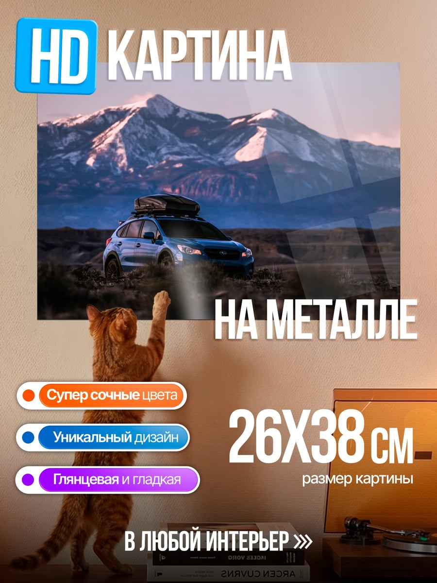 Картина на металле Автопутешествие в горы