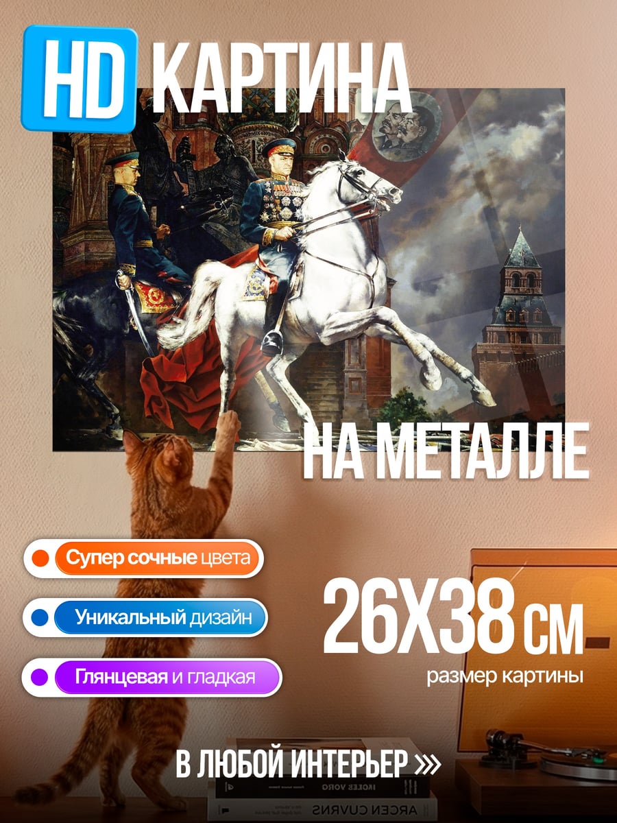 Картина на металле Всадник с флагом