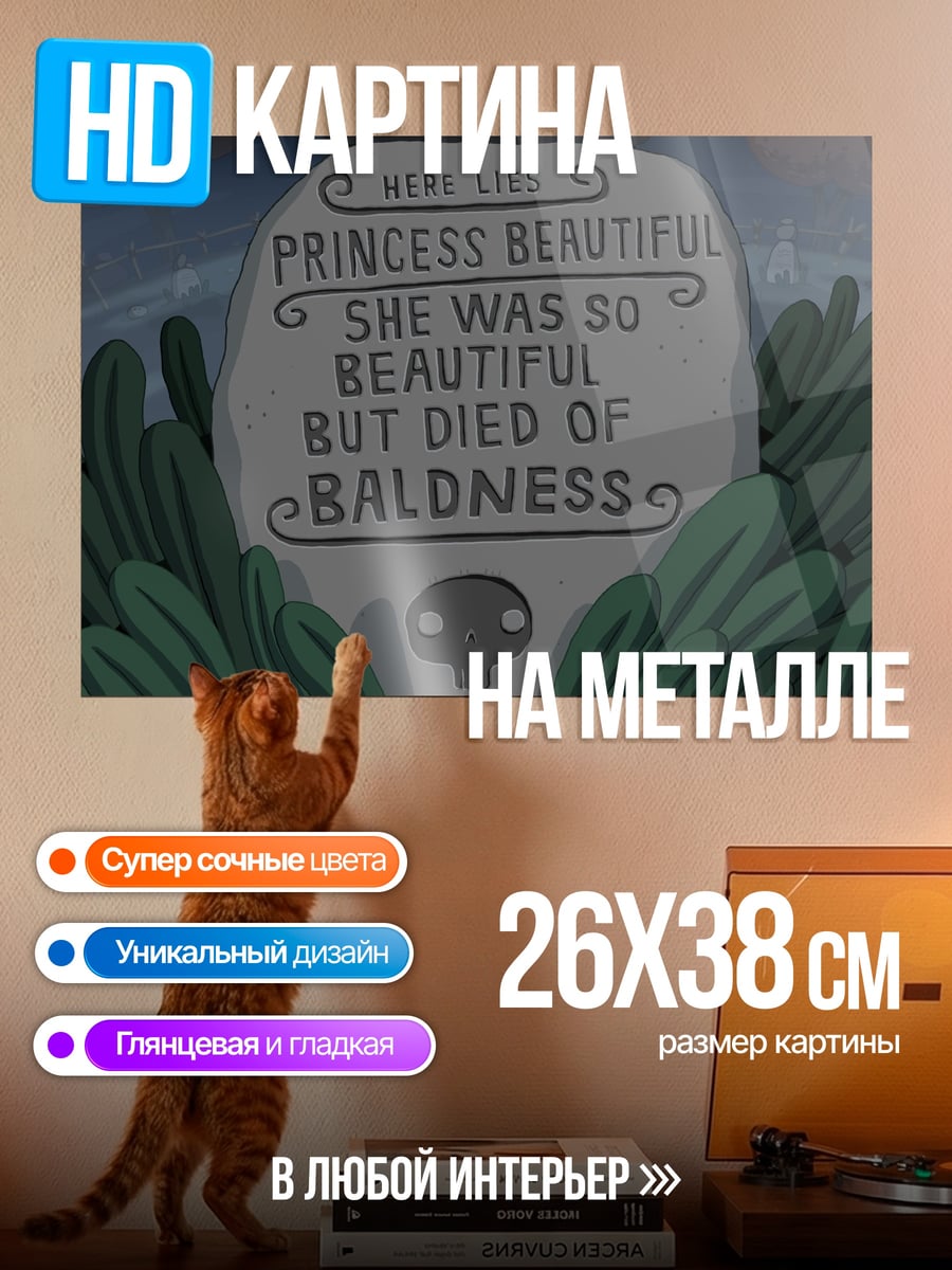 Картина на металле Принцесса умерла