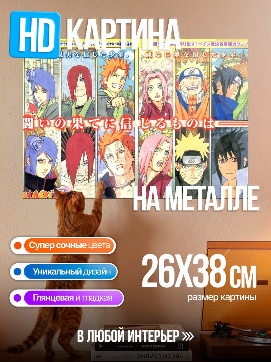 Картина на металле Персонажи Наруто