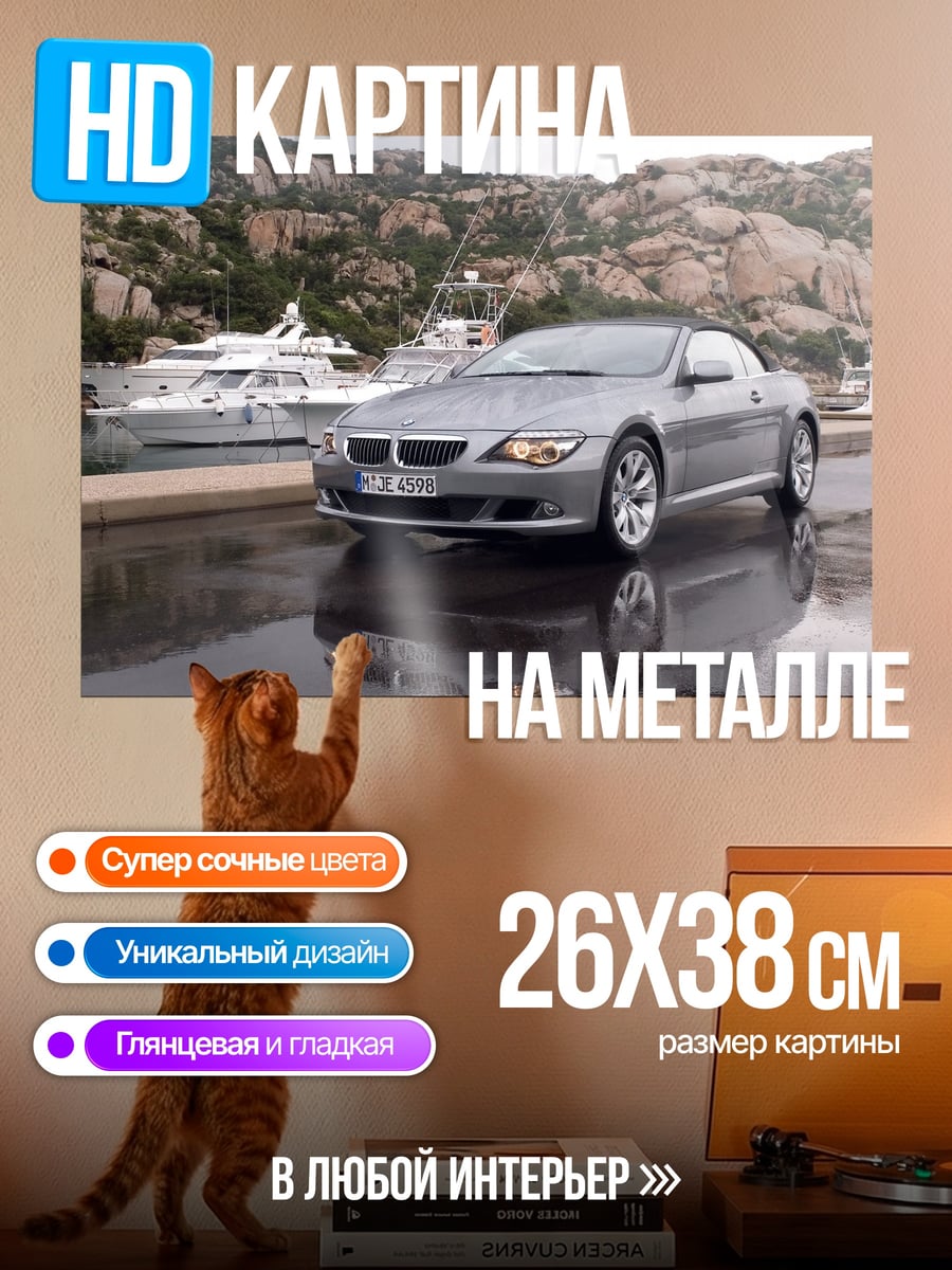 Картина на металле BMW кабриолет