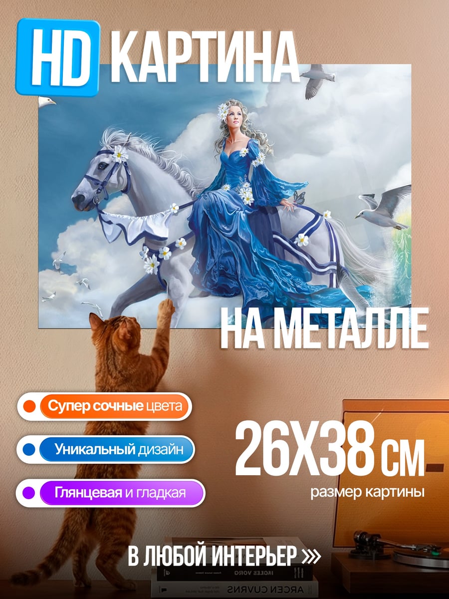 Картина на металле Принцесса на коне