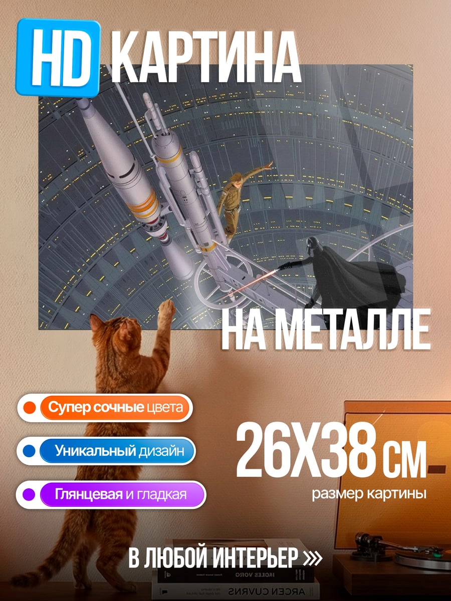 Картина на металле Дарт Вейдер бой