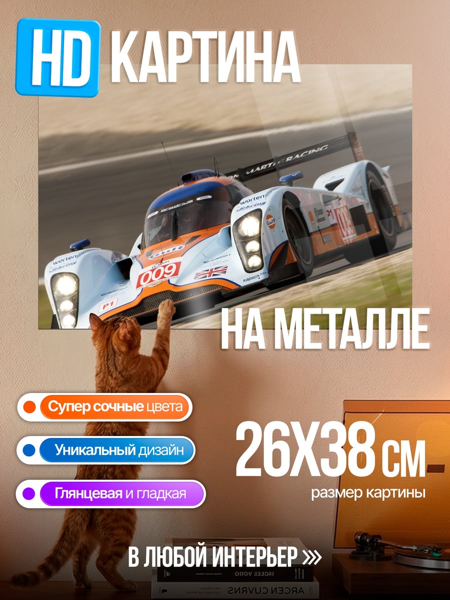 Картина на металле Гоночный автомобиль