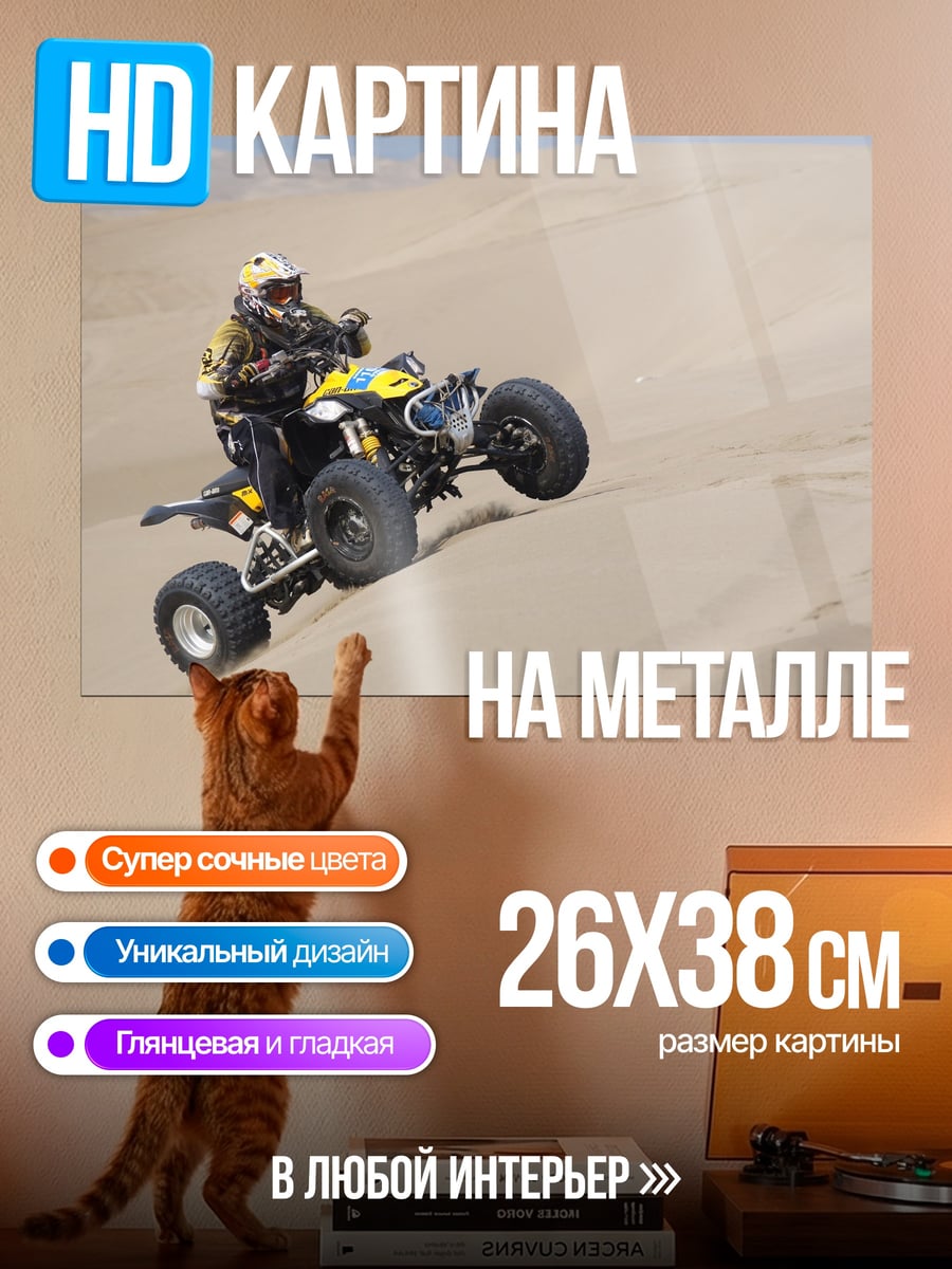 Картина на металле Квадроцикл в пустыне