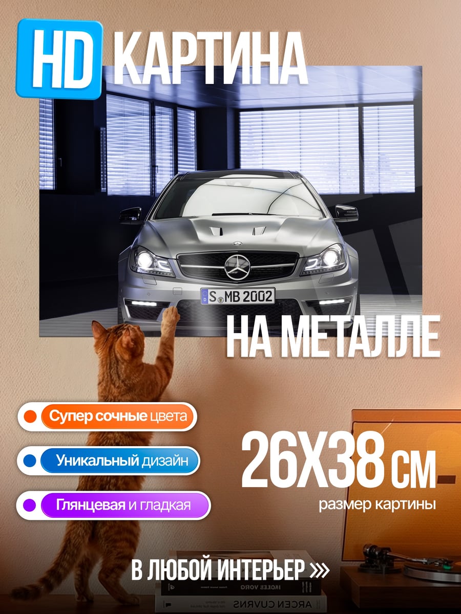 Картина на металле Спортивный Мерседес