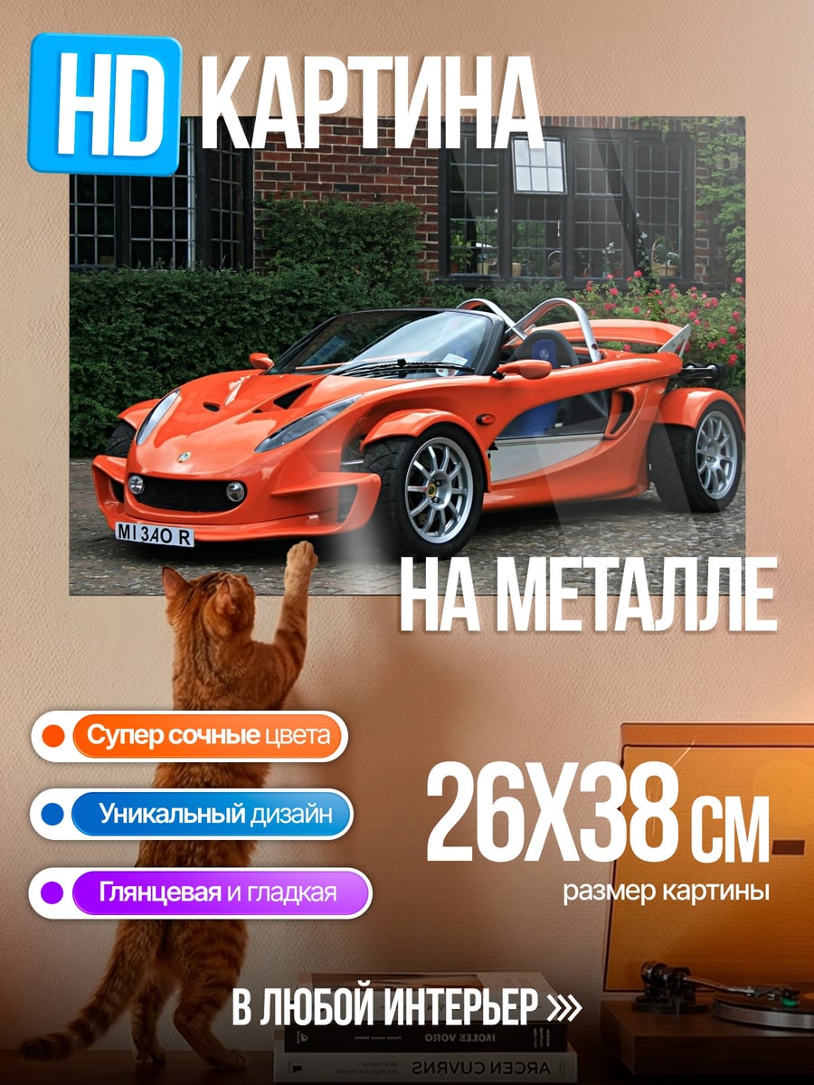 Картина на металле Оранжевый спорткар