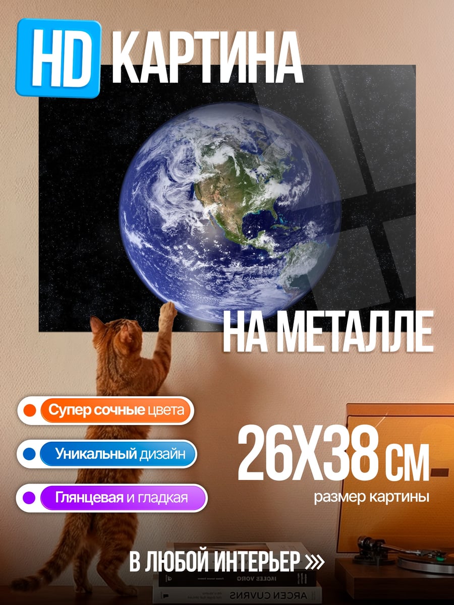 Картина на металле Планета Земля
