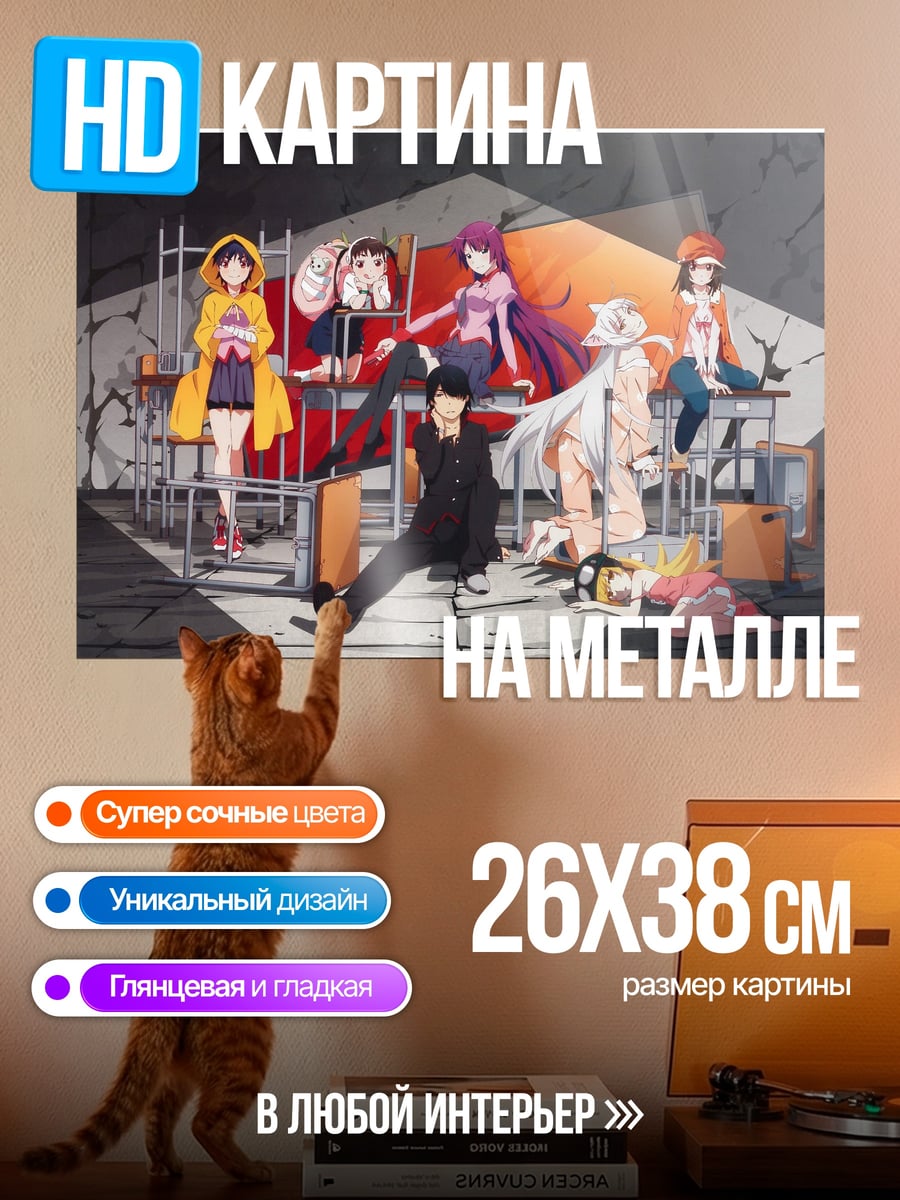 Картина на металле Аниме группа персонажей