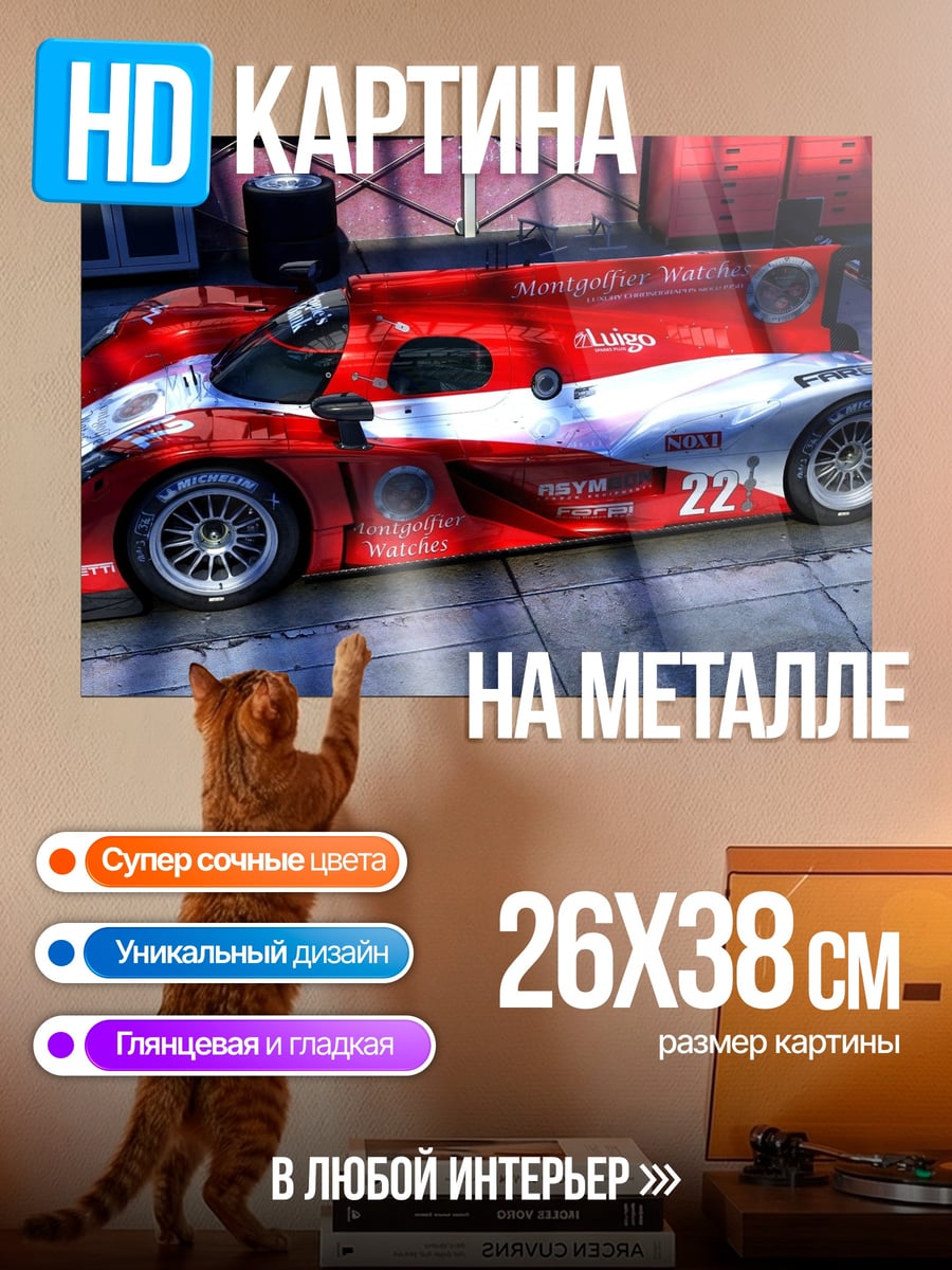 Картина на металле Гоночный автомобиль