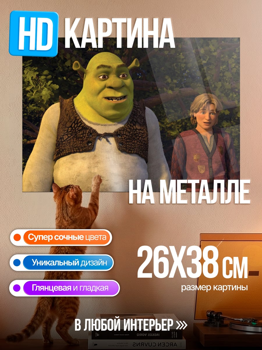 Картина на металле Шрек и принц