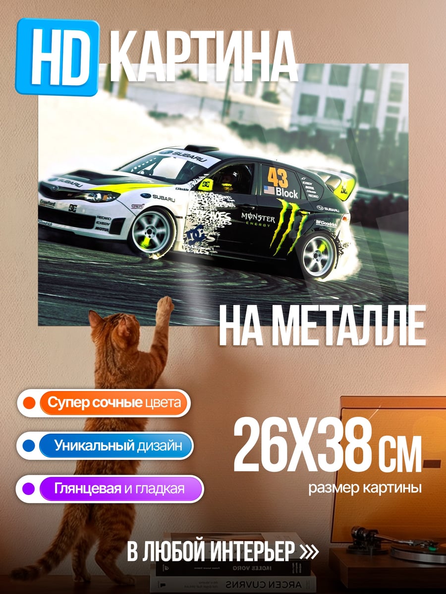 Картина на металле дрифт раллийный