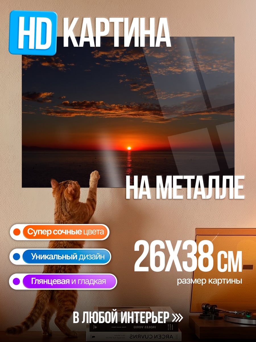 Картина на металле Закатное солнце