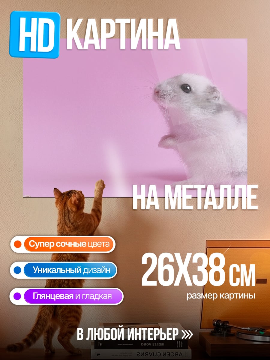 Картина на металле Милый хомяк