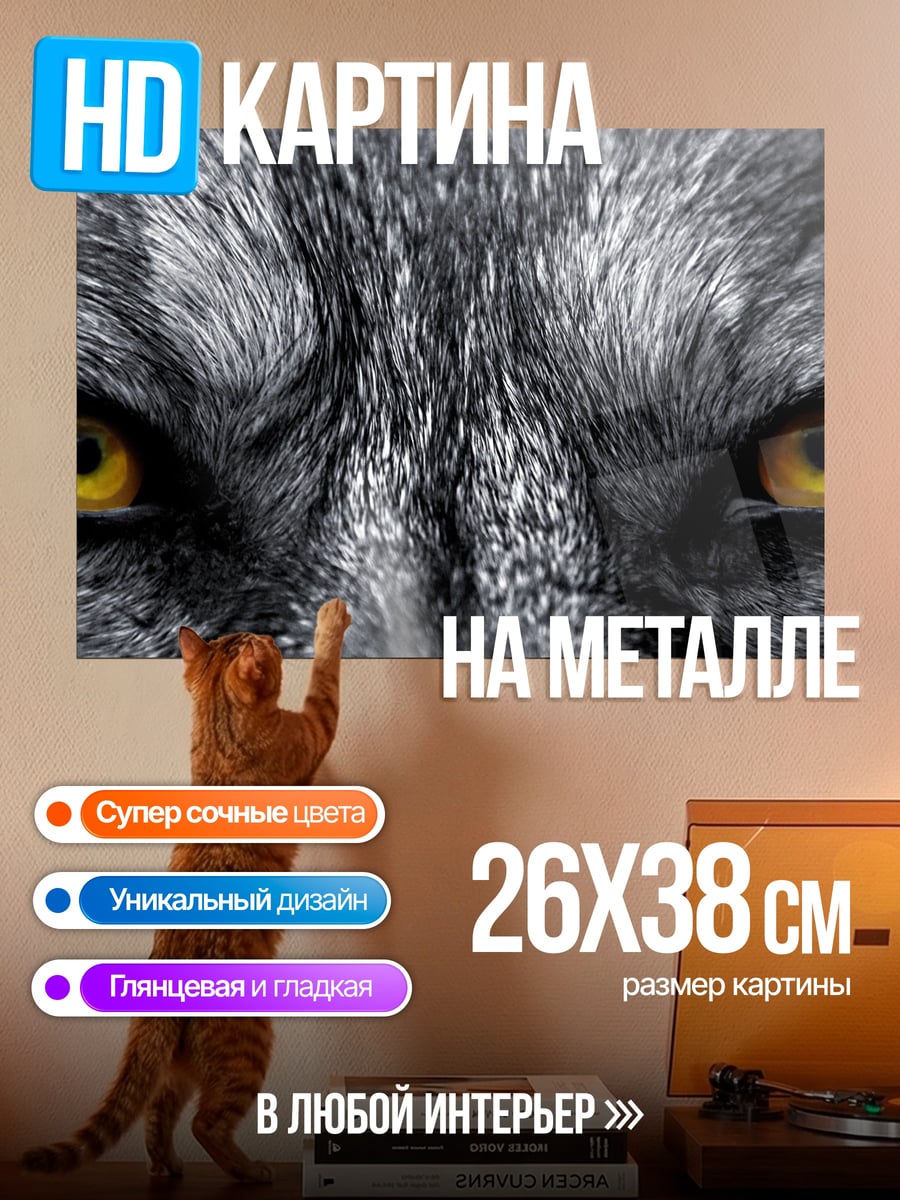 Картина на металле Глаза волка