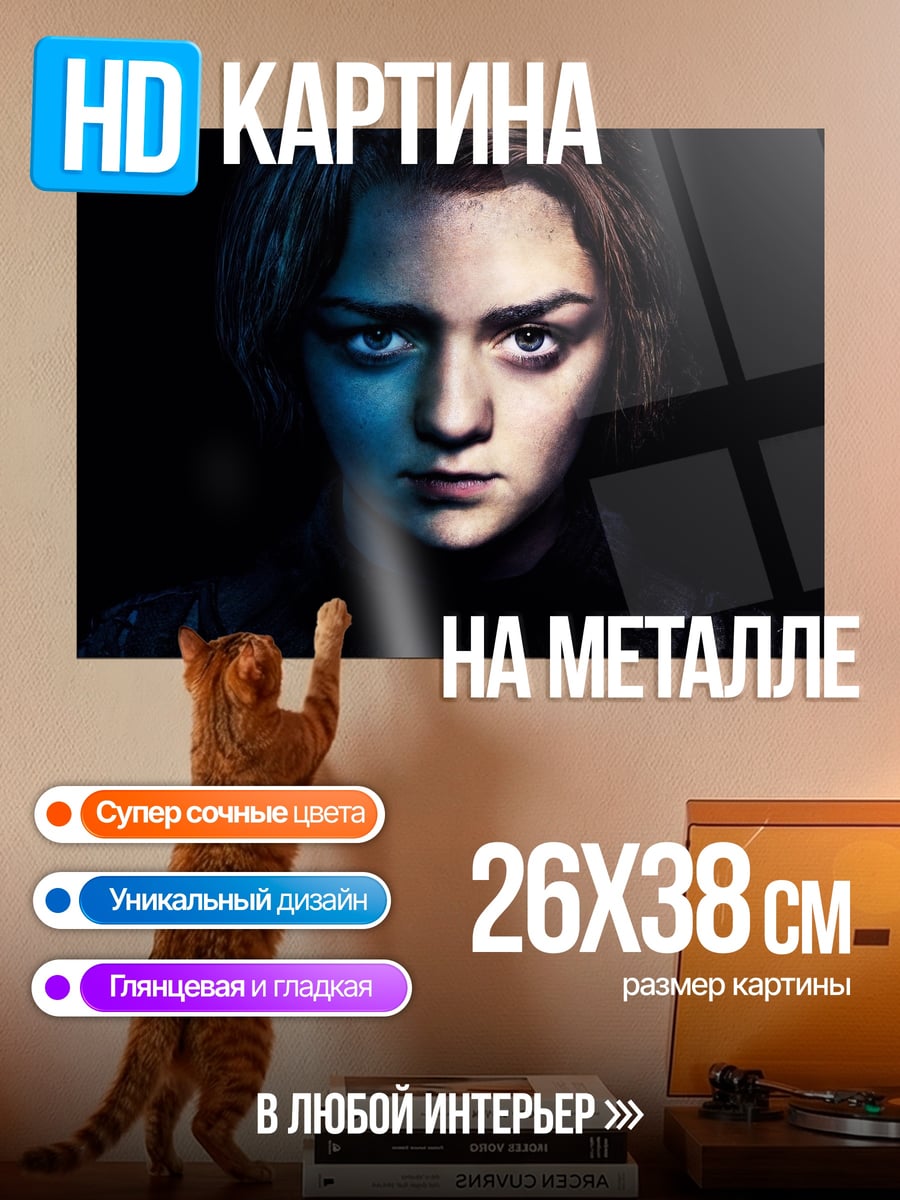 Картина на металле Арья Старк