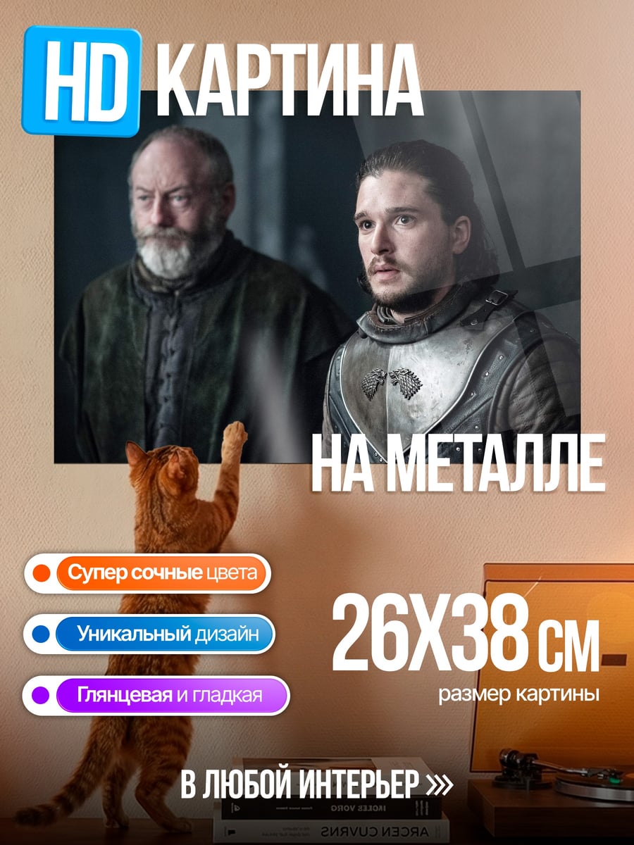 Картина на металле Джон Сноу и старик