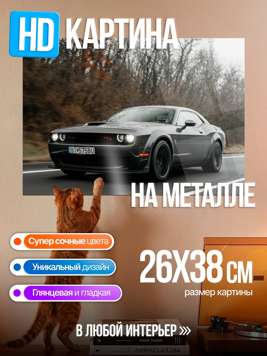Картина на металле темный маслкар