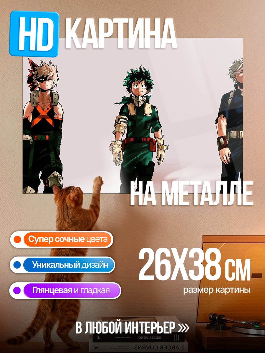 Картина на металле Герои аниме