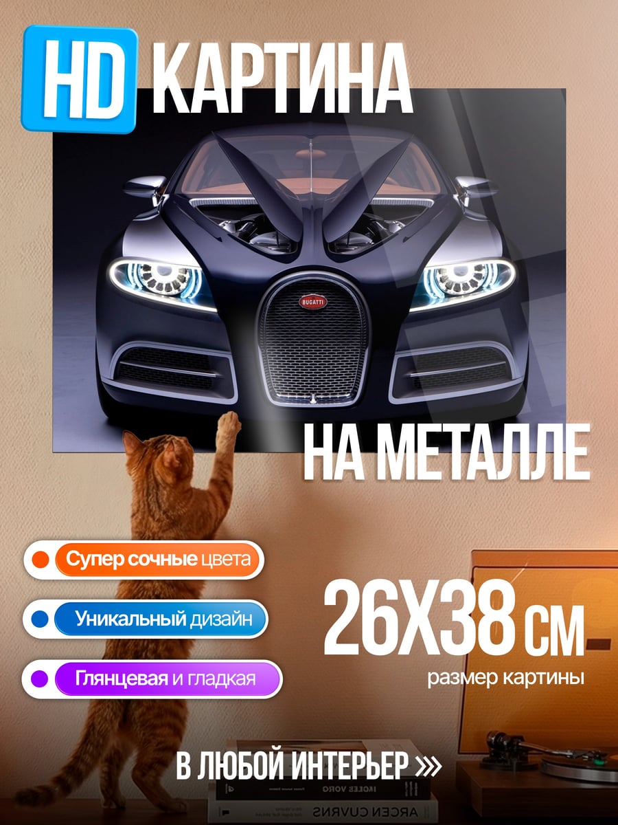 Картина на металле Бугатти концепткар