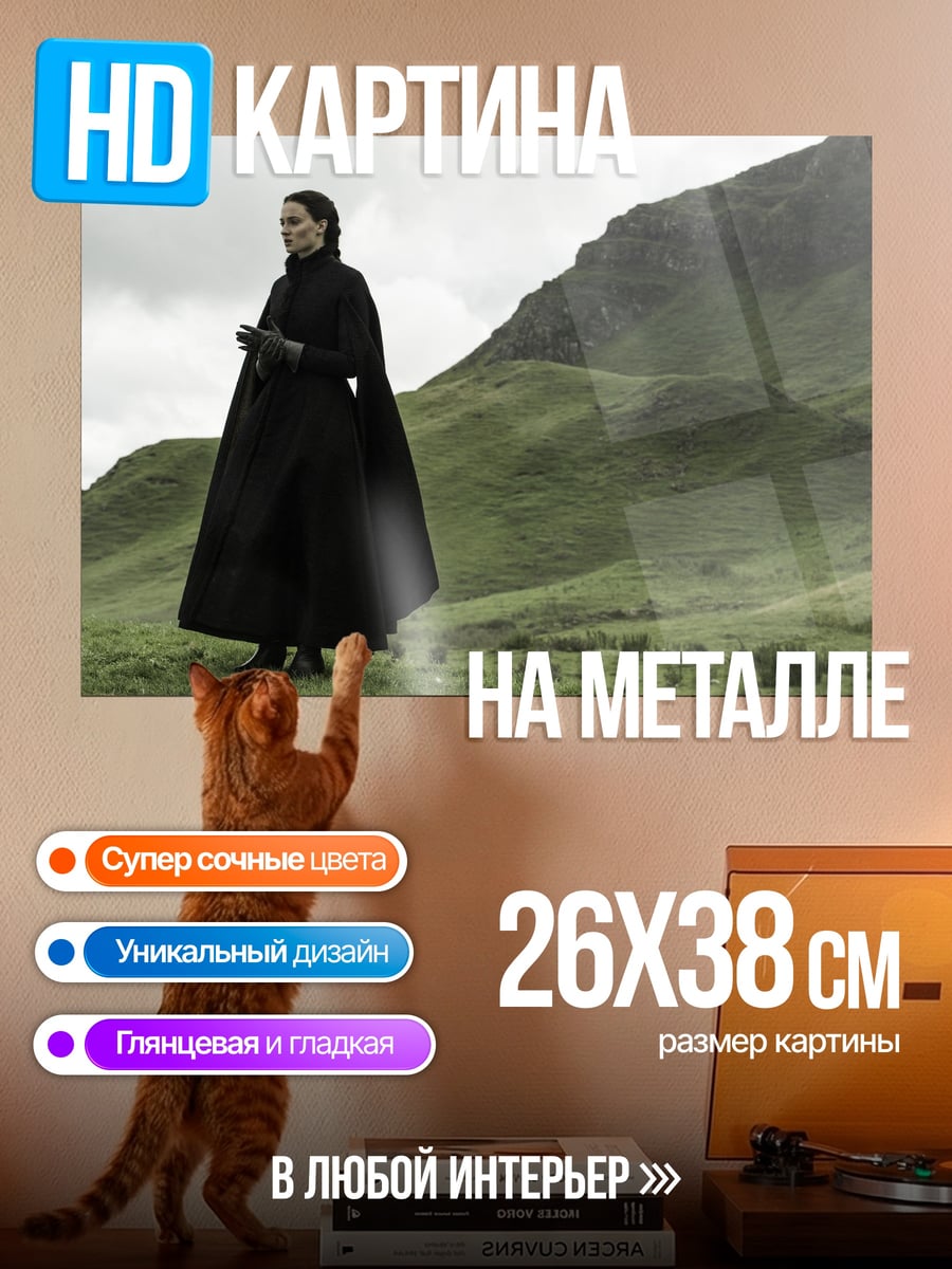 Картина на металле Женщина в черном