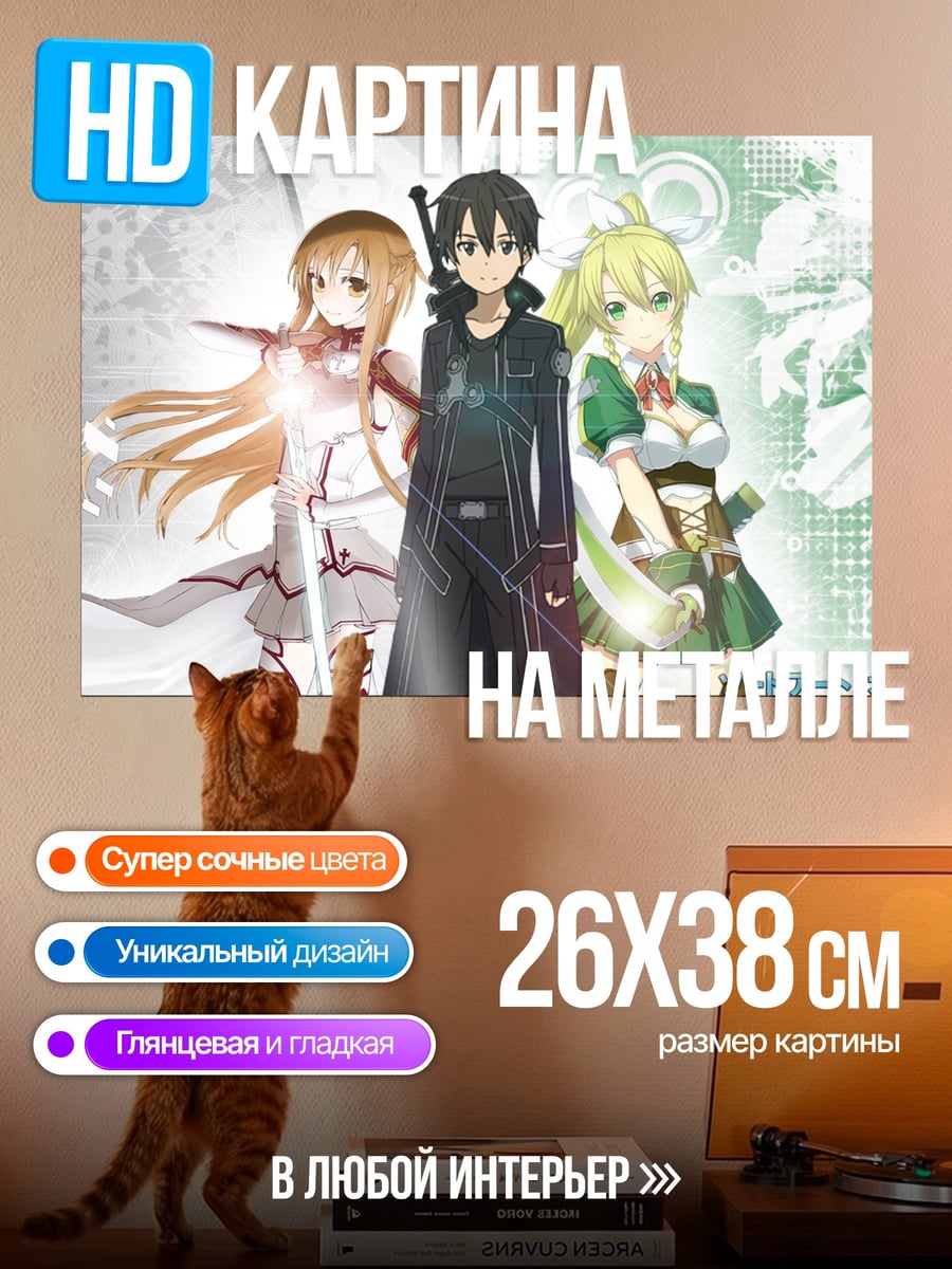 Картина на металле Герои Sword Art Online