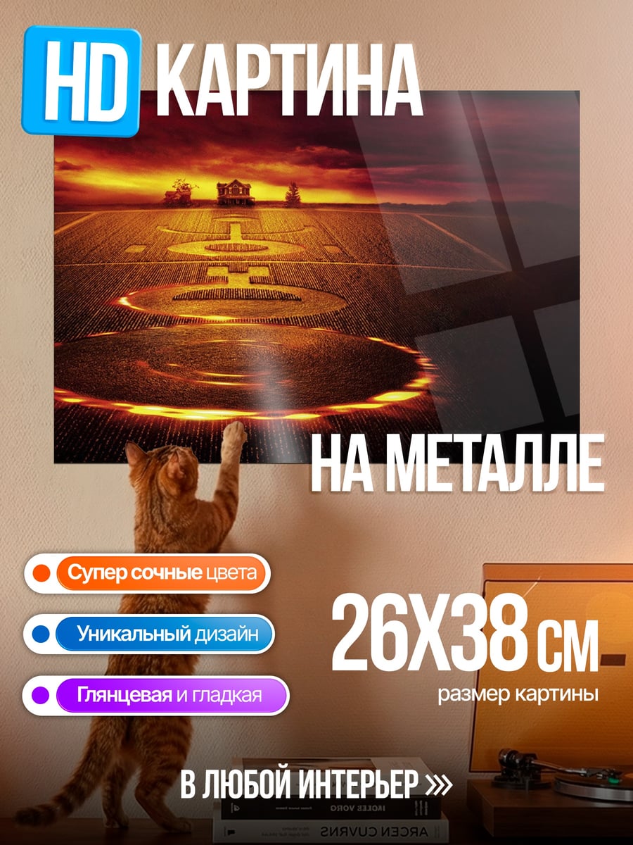 Картина на металле Городской закат