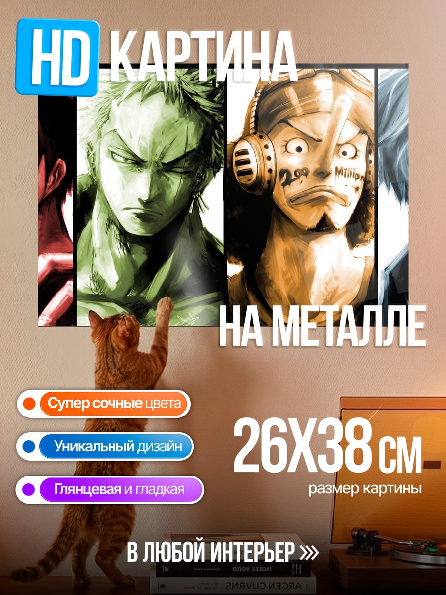 Картина на металле Команда Ван Пис