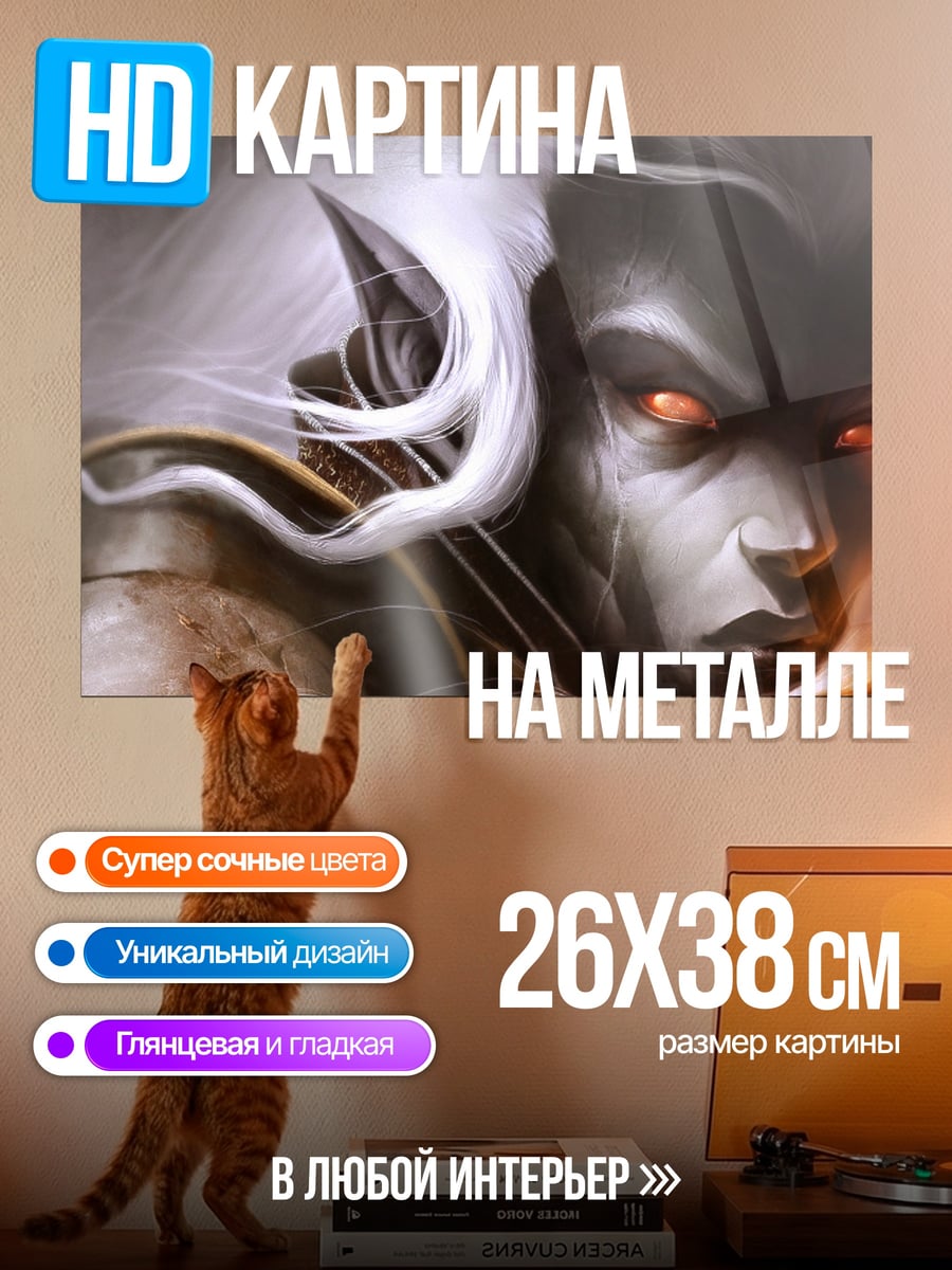 Картина на металле Темный эльф