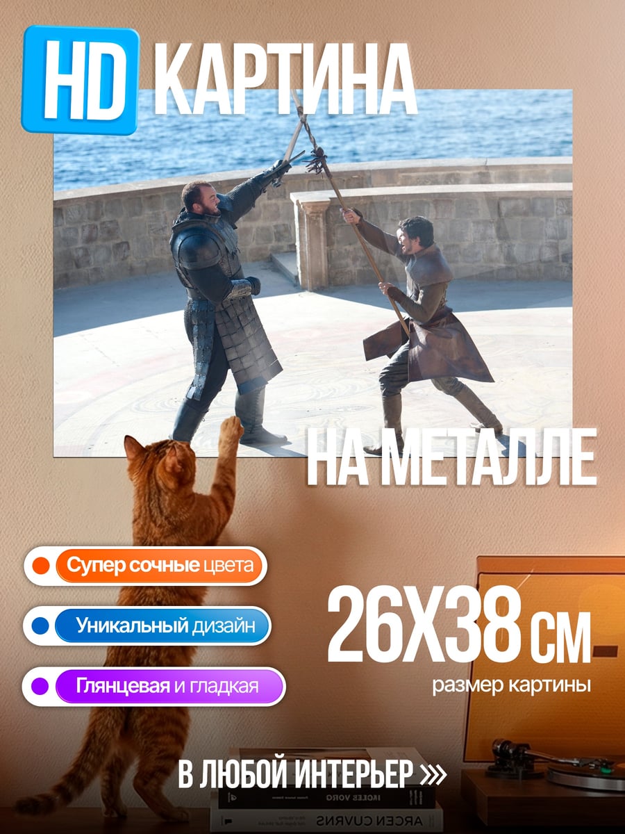 Картина на металле Битва на мечах