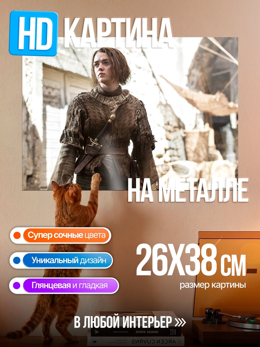 Картина на металле Арья Старк