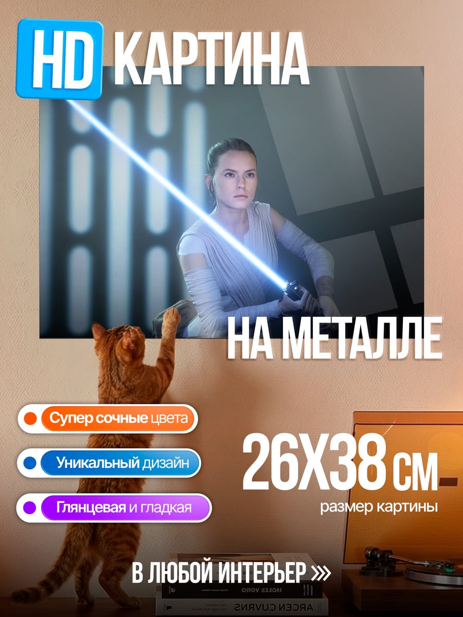 Картина на металле Рей с световым мечом
