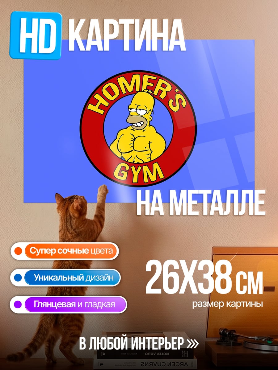 Картина на металле Спортивный зал Гомера