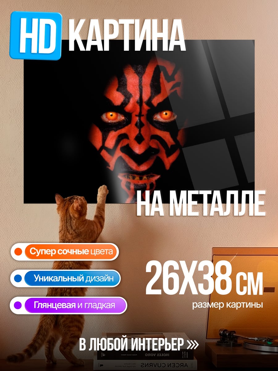 Картина на металле Лицо Дарта Мола
