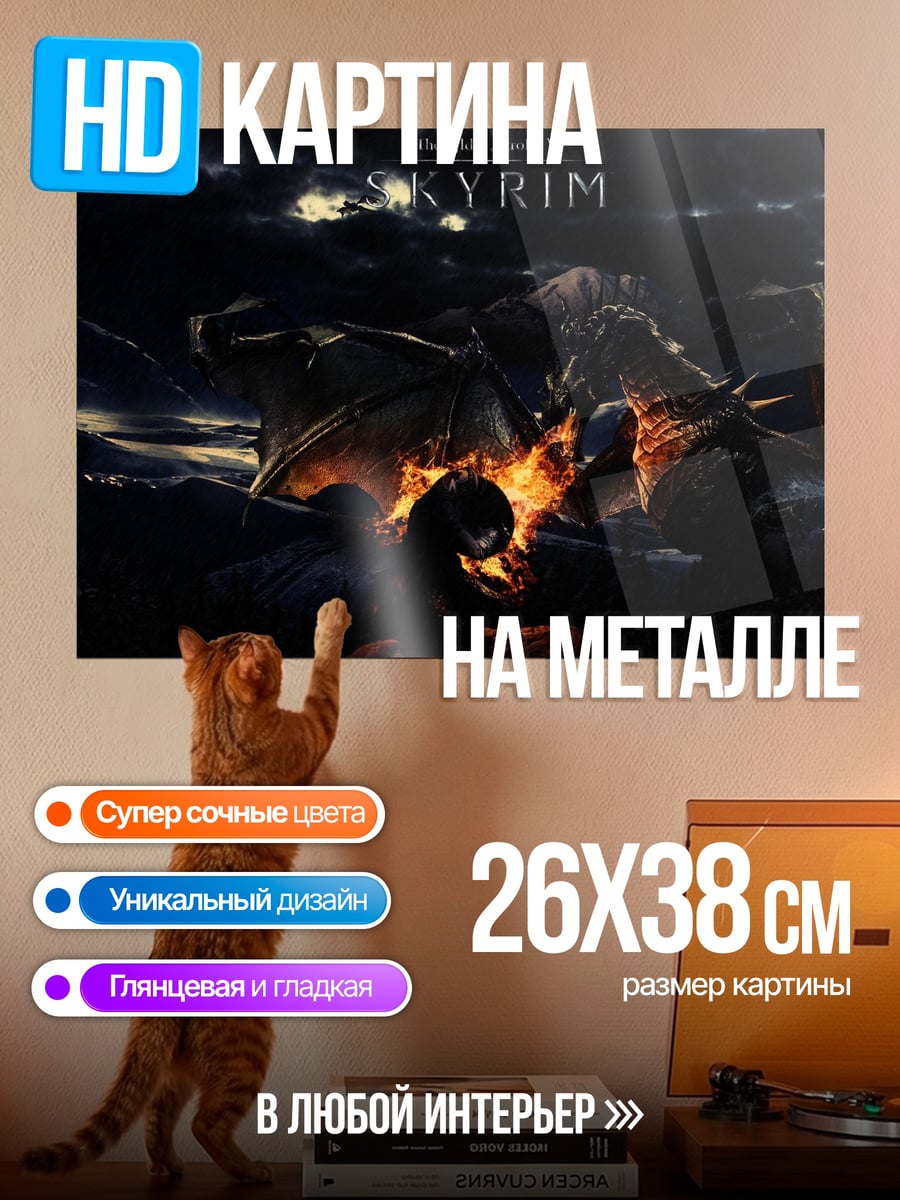 Картина на металле Логотип Skyrim
