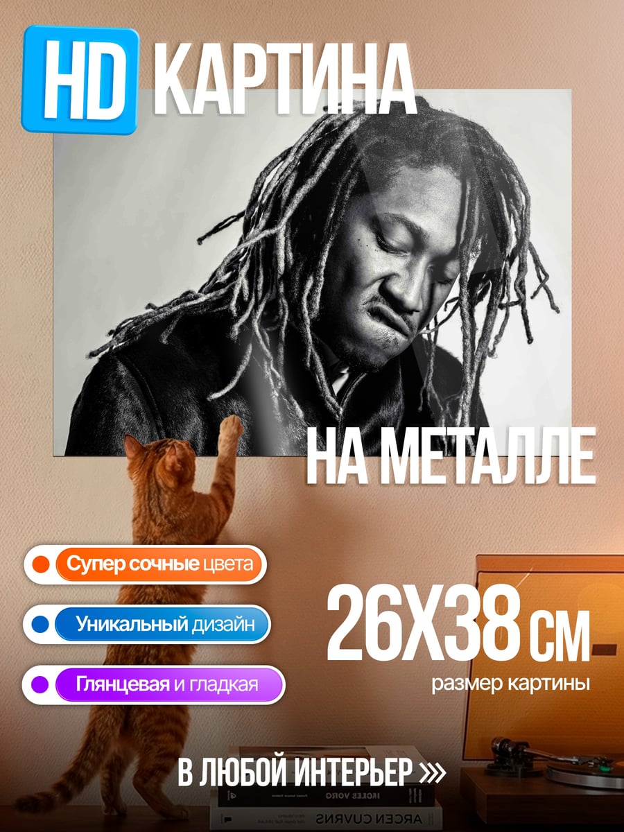 Картина на металле Рэпер с дредами